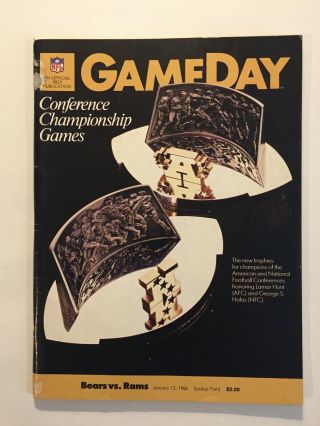 Vintage 1985 Nfc Championship Game Program - Chicago Bears Vs Los Angeles Rams - Vg,