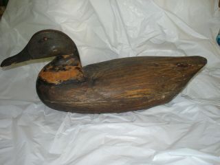 Very Old Antique Duck Decoy From Ct Metal Eye Lead Weight,  Large,  17 