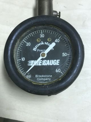 Vintage Brookstone Tire Air Pressure Gauge 0 - 60 Psi Made In Usa Well