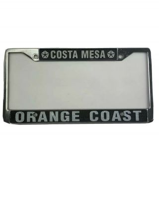Orange Coast Costa Mesa California Dodge Jeep Vintage Dealer License Plate Frame