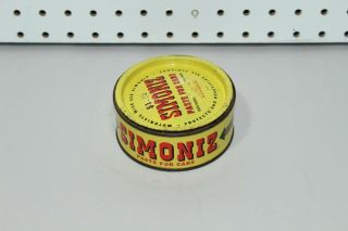 Vintage Simoziz Paste For Cars Tin Container Advertising