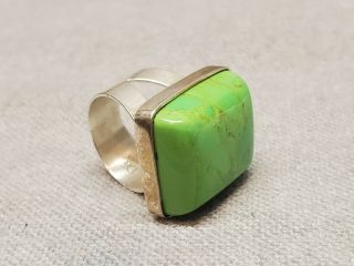 Vintage Sterling Dtr Jay King Ring Size 8 - 1/2 8 - 3/4 Green Turquoise 925