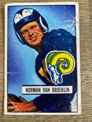 1951 Bowman Football 4 Norm Van Brocklin - Los Angeles Rams Rc