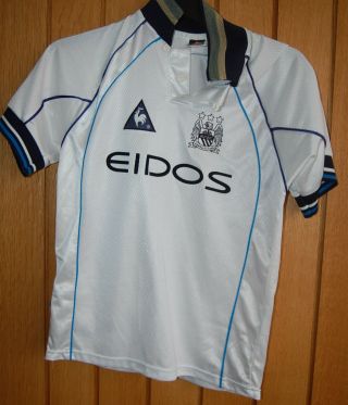 Vintage 90s Manchester City Away Le Coq Sportif Shirt Size 30/32 " 1999 - 00