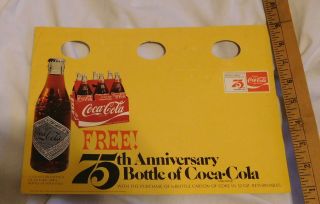 Vintage Coca - Cola Coke Ad 75th Anniversary Bottles Advertising Piece Display