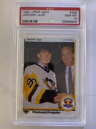 1990 - 1991 Upper Deck Jaromir Jagr Pittsburgh Penguins 356 Hockey Card Psa10
