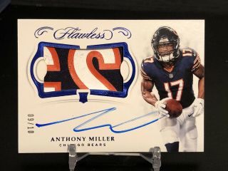 2018 Panini Flawless Anthony Miller Rc Rookie Patch Auto /10 Bears