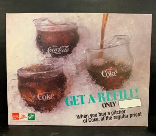 Coke Coca Cola Vintage 1990’s Australian Sign Milk Bar Advertising