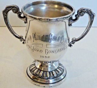Sao Paulo Golf Club 1952 Small Sterling Trophy Cup W/ Two Handles