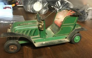 Vintage Japan Tn Nomura Friction Toy Open Touring Car Tin Litho
