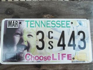 Obsolete 2004 Tennessee Choose Life License Plate 3 Cs 443