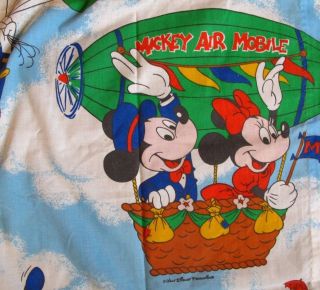 Mickey Mouse Air Mobile Vintage Curtain 34x60 Panel Drapes Fabric Walt Disney