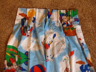 Mickey Mouse Air Mobile Vintage Curtain 34x60 Panel Drapes Fabric Walt Disney 3