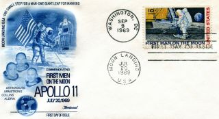 Vintage Usps First Day Of Issue Apollo 11 First Men On The Moon July 20,  1969