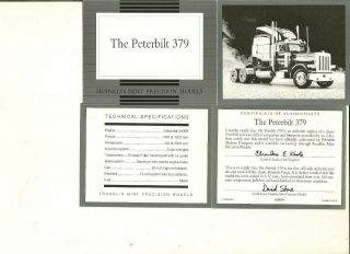 NO TRUCK - Franklin Paperwork Only Peterbilt 379 Tractor Red 1/32 2