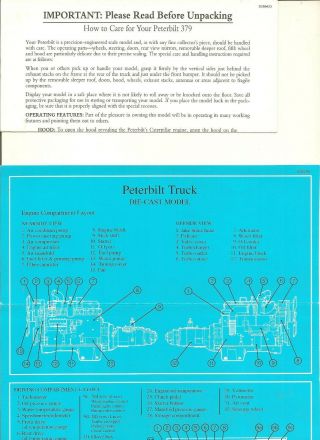 NO TRUCK - Franklin Paperwork Only Peterbilt 379 Tractor Red 1/32 3