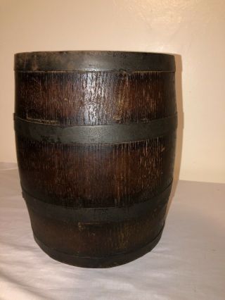 Vintage Antique Small Oak Wood Whiskey Keg Barrel Bar Decor Wooden Barrel