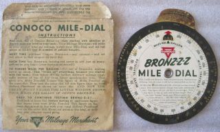 Vintage Conoco Bronz - Z - Z Mile Dial – 1940 Mileage Calculator