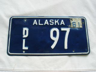 1960 1961 Alaska Dealer License Plate