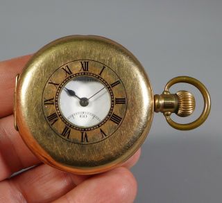 Antique Swiss Gold Plated Half Hunter Pocket Watch Kay & Co.  Worcester
