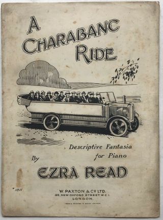1922 Vintage Automobile Sheet Music A Charabanc Ride Early Stretch Limo ?? Uk
