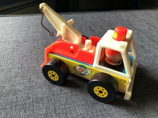Vintage Fisher Price Little People 718 Tow Truck Wrecker 1968 Toy