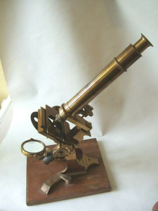 Armstrong And Brother (manchester) Victorian Brass Bar Limb Microscope