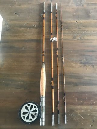 Old Vintage Fly Rod With Pflueger Reel 31554 Usa 91/2 Ft.