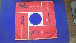 78 Modern / Rpm / Crown / Flair Record Sleeve Only Vintage Jazz Blues Country