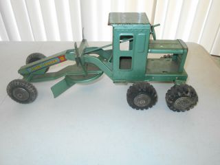 Vintage Marx Lumar Metal Toy Road Grader Press Steel Construction Vehicle Green