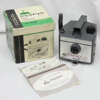 Vtg Tower Snappy Box Camera 7928 With Booklet Photography Retro Sears