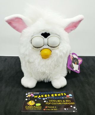 Vintage Tiger 1999 White Furby Baby - W/ Tag - For Novelty