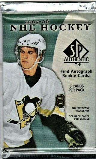1 - 2005 - 06 Upper Deck Sp Authentic Hockey Autograph Hot Pack Sidney Crosby R/c?