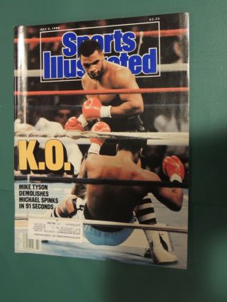Vintage 1988 Sports Illustrated Mike Tyson Kos Michael Spinks