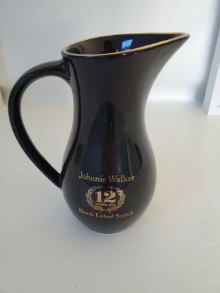Vintage Johnnie Walker Scotch Whiskey Ceramic Pitcher