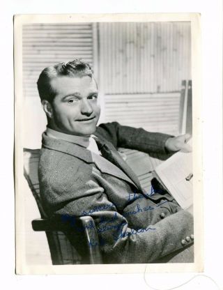 Vintage Movie Star Fan Photo W Printed Autograph Red Skelton 5x7