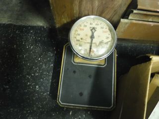Vtg Antique Scale Detecto Lowboy 300 Pound Round Dial U.  S.  A Art Deco Bathroom