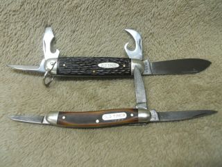 Vintage (set Of 2) " Old Timer " - Ulster No.  580t Folding Pocket Knives - Cond
