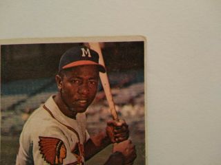 1957 Topps Hank Aaron Milwaukee Braves 20 Baseball Card 3