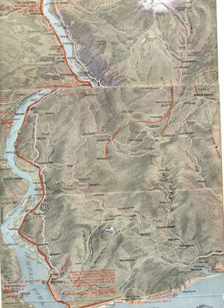 1929 Spokane,  Portland & Seattle Railroad Map Columbia River,  Cascade Mountains 3