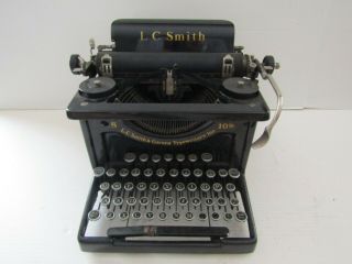 Vintage Lc Smith Corona Secretarial Typewriter 8 10 " Antique Writing Black Keys