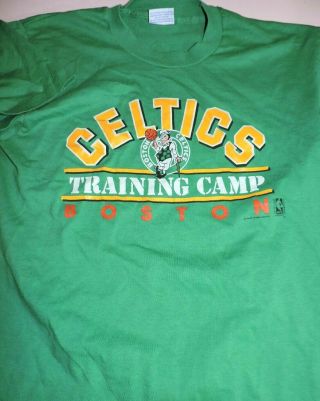 Boston Celtics Training Camp T Shirt Vtg 90 