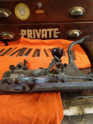 Antique Stanley 45 wood plane &sargent w/ all knives shown 3