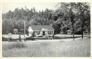 Vintage Postcard Evans Notch Lodge & Cabins,  Gas Pumps,  Gilead Me Oxford County
