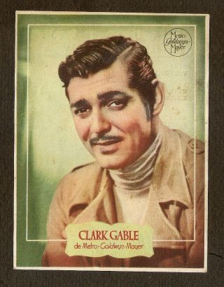 Clark Gable Card Large One Vintage 1930s From M.  G.  M.  Photo