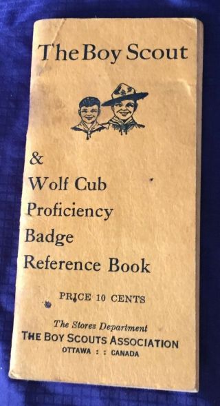 Bg794 Vtg Boy Scout & Wolf Cub Proficiency Badge Reference Book 1948 Canada