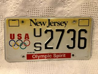 Jersey Auto License Plate Olympic Spirit