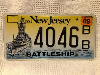Jersey Auto License Plate Battleship