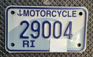 Rhode Island,  Motorcycle Plate.  3 Yrs,  Old Plate.