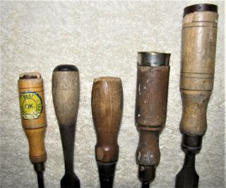 Vintage Wood Chisels - Berg,  Buck,  Gambles,  Stanley,  Sweck 3/8 to 1 